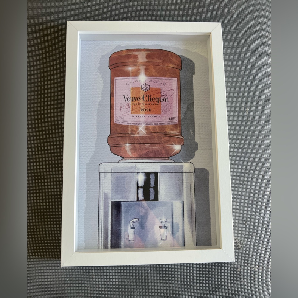 Veuve Clicquot Rosé Art Print in White Frame